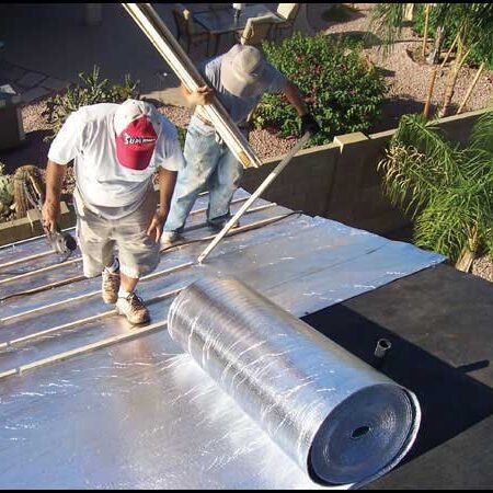 thermasheet_big Roofers installing reflective underlaymwnt