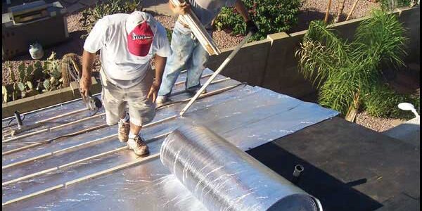 thermasheet_big Roofers installing reflective underlaymwnt