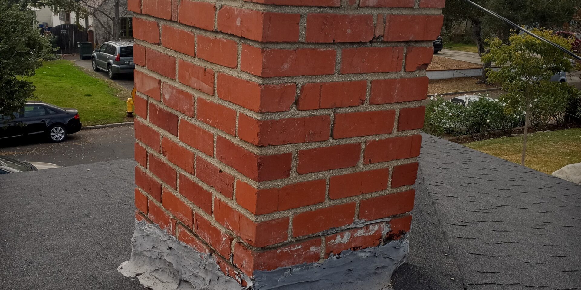 Chimney with sealant Chimney on Roof