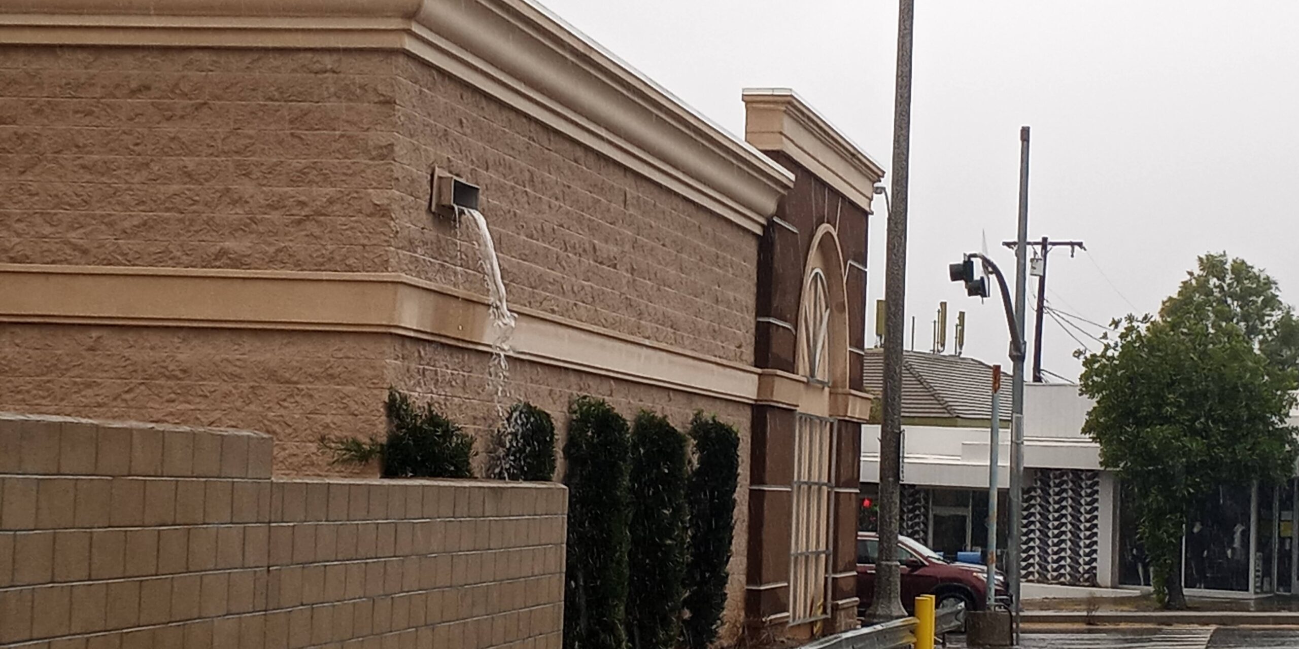 Exterior drain Drain off a commercial building in Pasadena