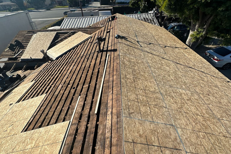 Roof being replace.