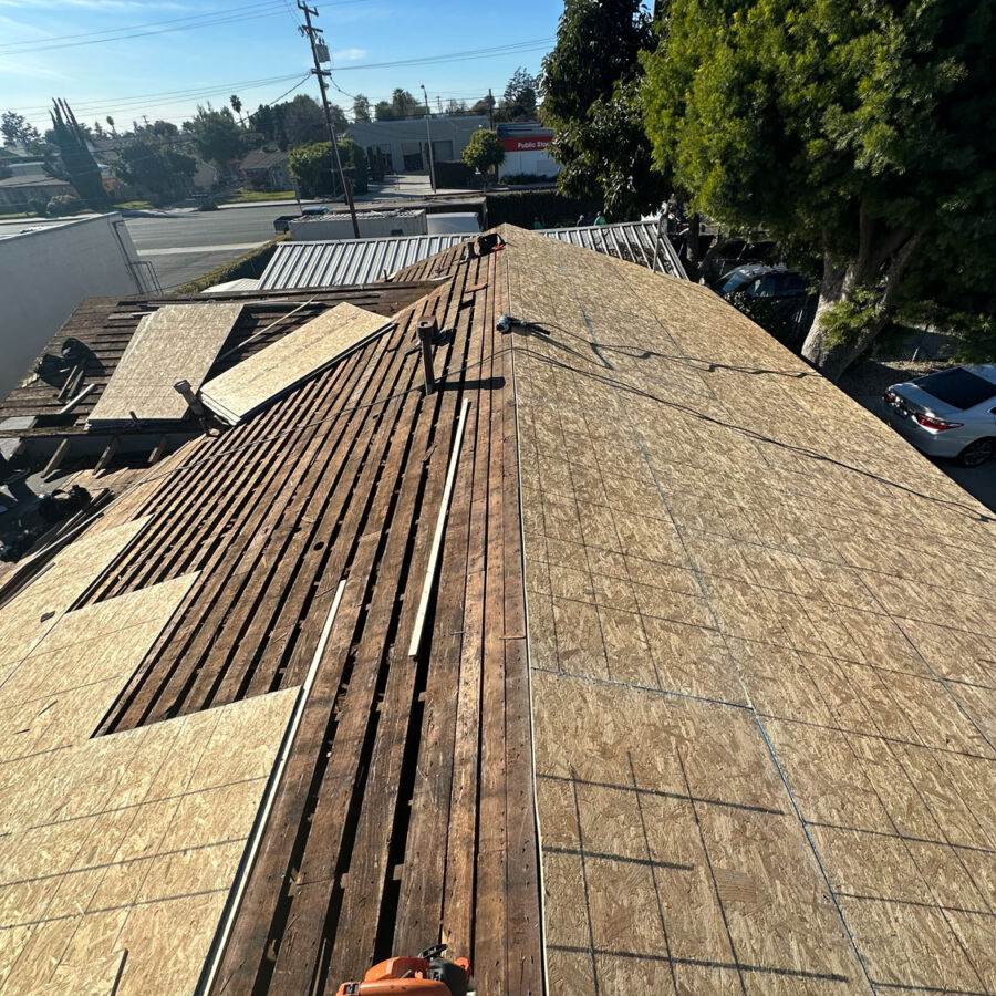 Roof being replace.