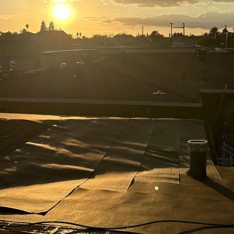 CTA-night Roof installation at sunset.