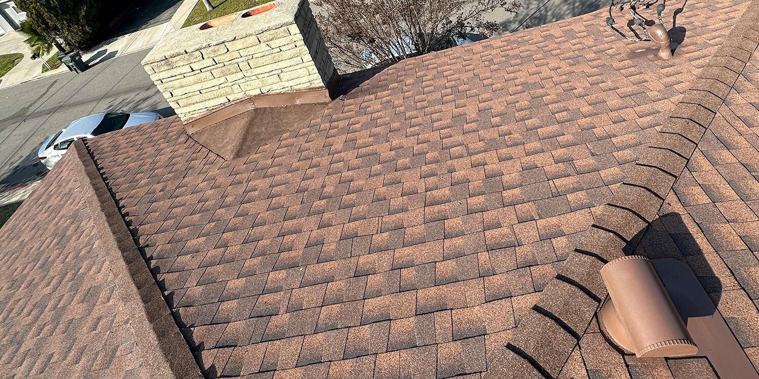 Finished roof Close up of a finished residential roof by Garvey Roofing.
