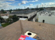 Apartment roof install showing the materials on roof.