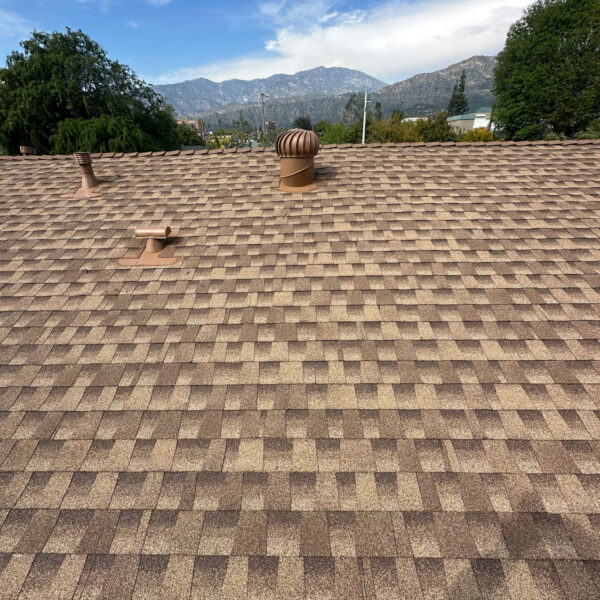Close up of a finished residential roof install.