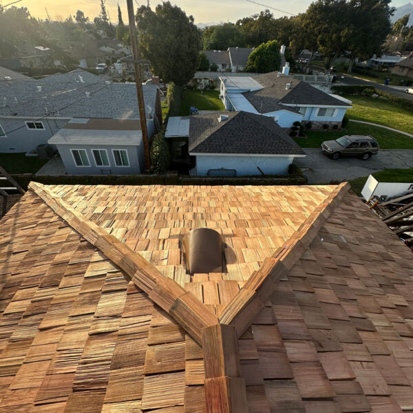 Finished residential wood roof install.