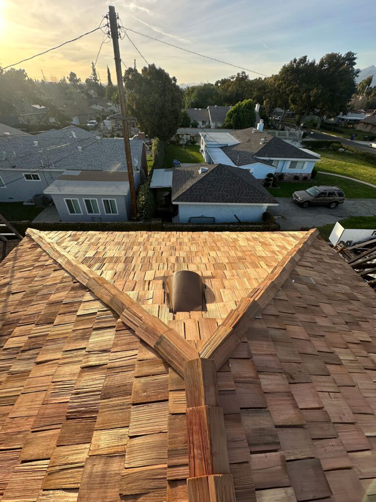 Finished residential wood roof install.
