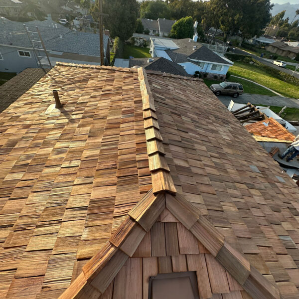 Finished residential wood roof install.