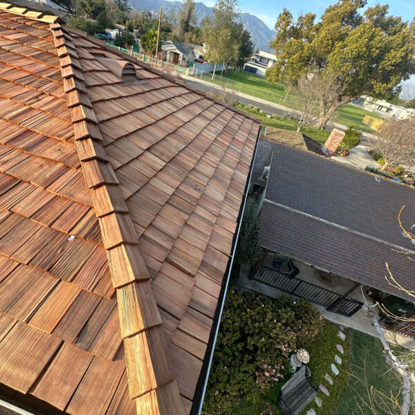 Finished residential wood roof install.