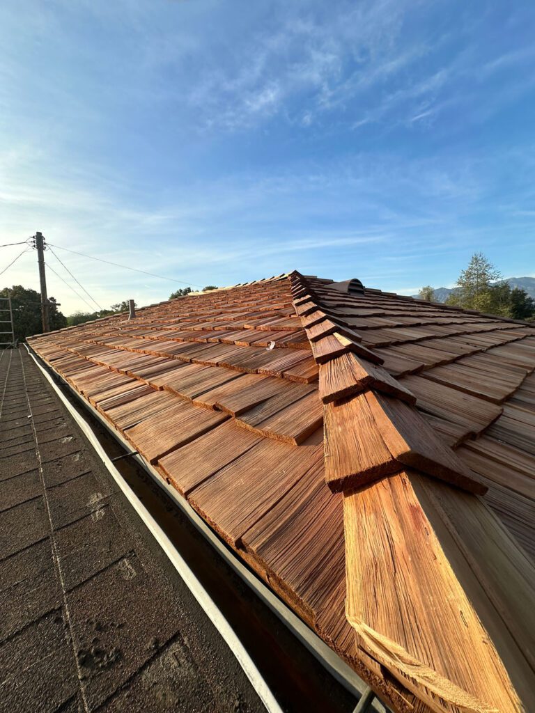 Finished residential wood roof install.