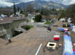 Roofing materials on a roof, getting ready for installation.