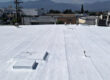 Finished roof with white coating.