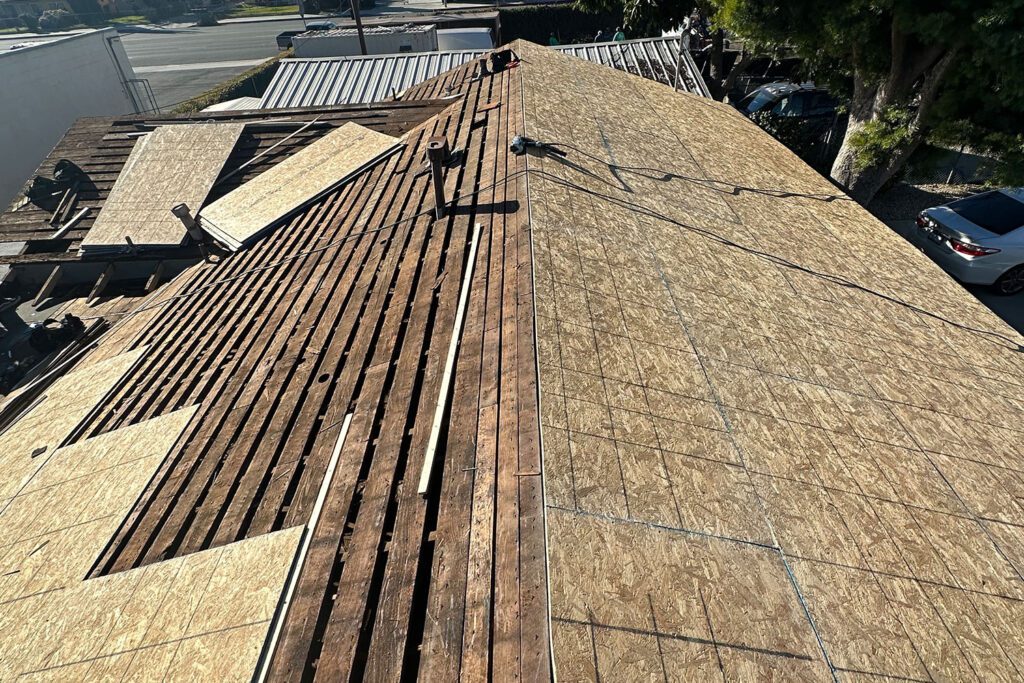 New roof installation being done.