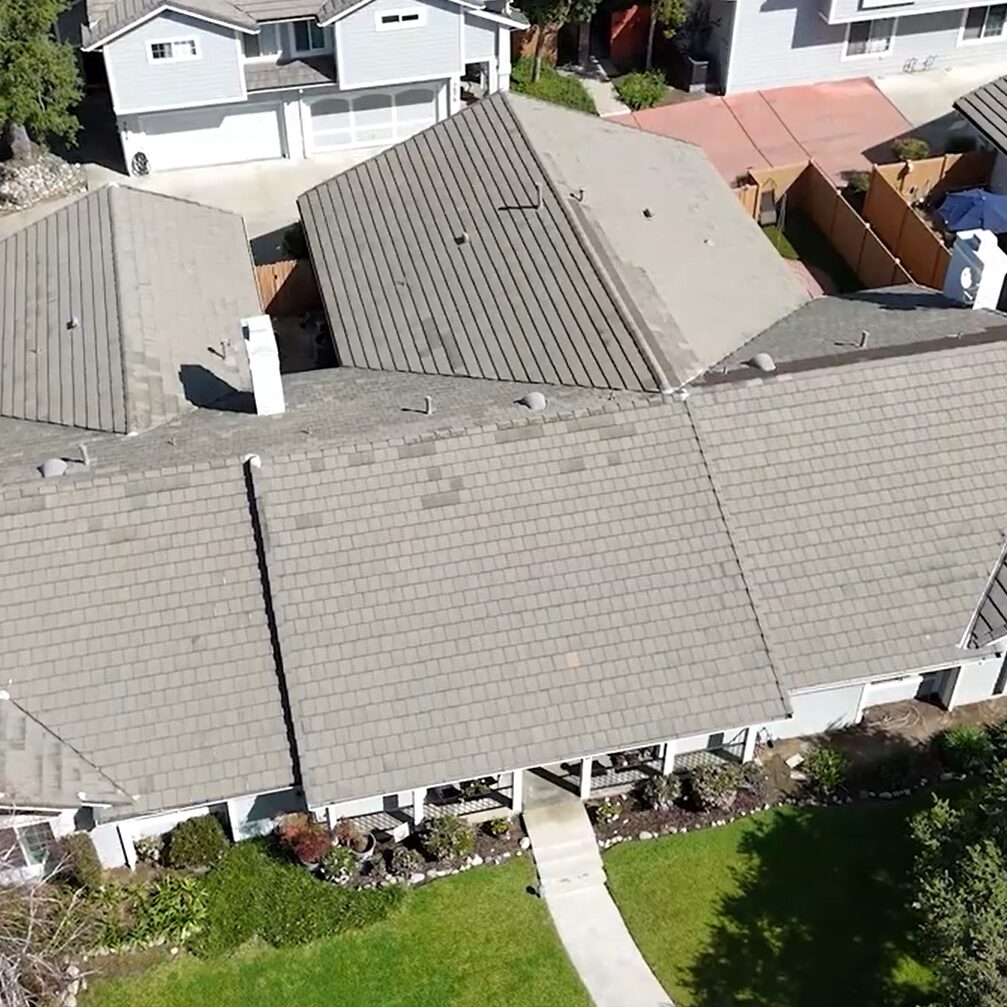 Commercial tile roof being installed by Garvey Roofing Inc.