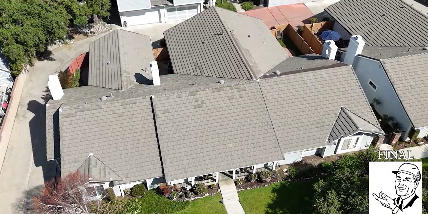 Commercial tile roof being installed by Garvey Roofing Inc.