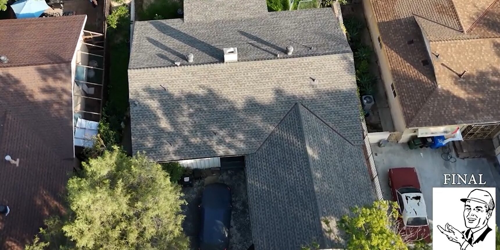 Shingle roof being installed on a residential house by Garvey Roofing Inc.